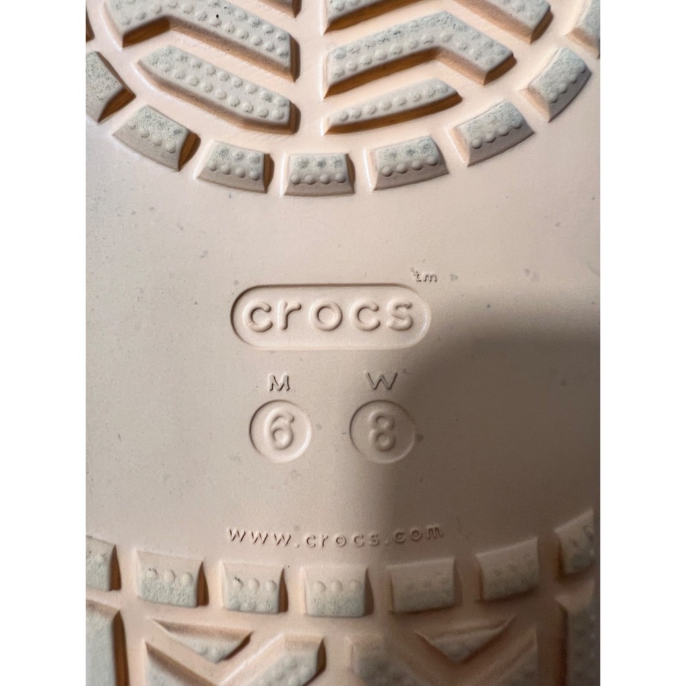 Crocs Women's 8 Men's 6 Orange Iconic Comfort Slip On Classic Sandals Logo - Picture 8 of 11